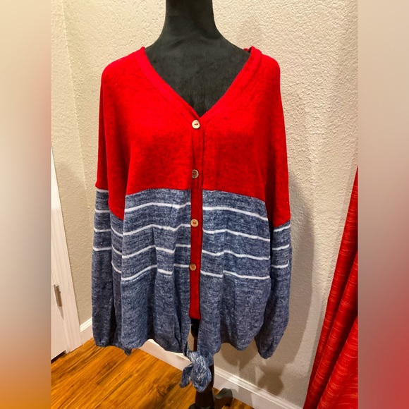 NWT Umgee Sweater/Cardigan with Tie Front - Picture 1 of 7